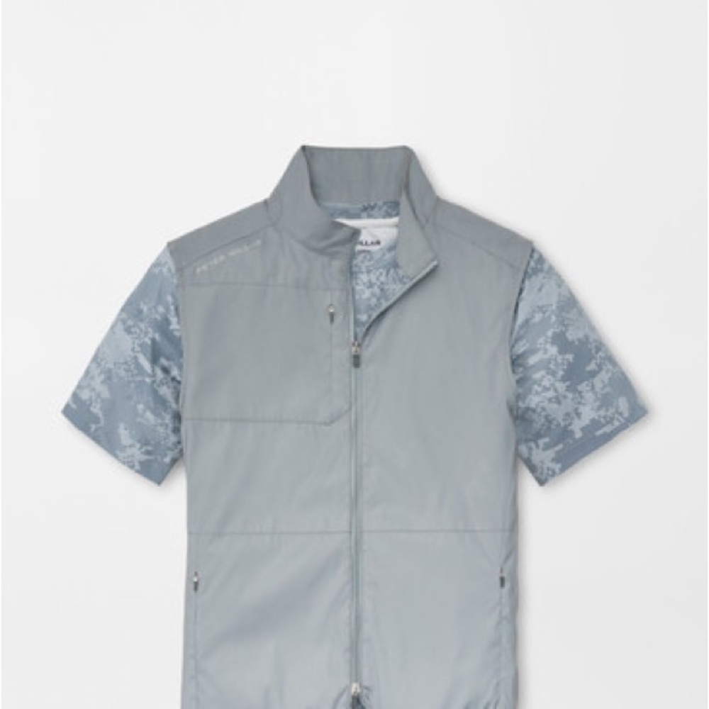 NEW Peter Millar Golf Apollo Reflect Vest Mens Size Medium Reflective Grey $185